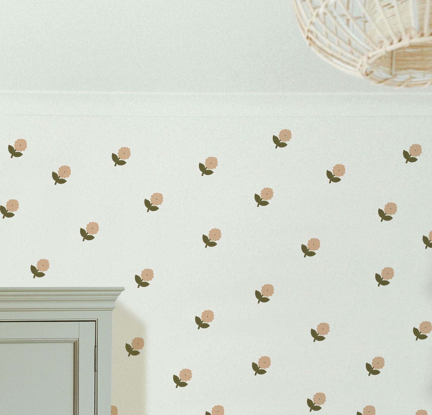 Dusty Pink Flower Wall Stickers