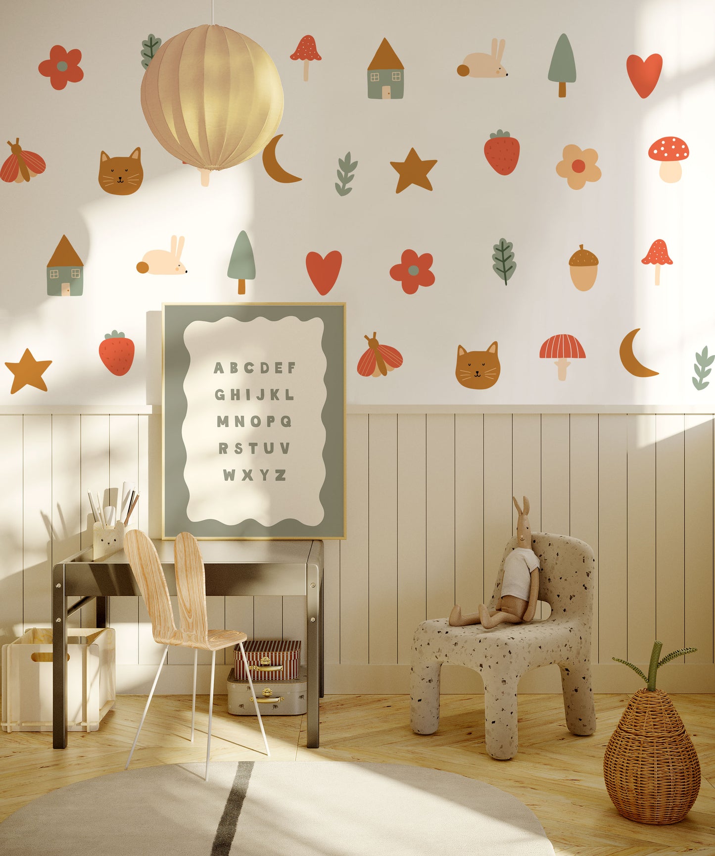 Forest Animals Fabric Wall stickers