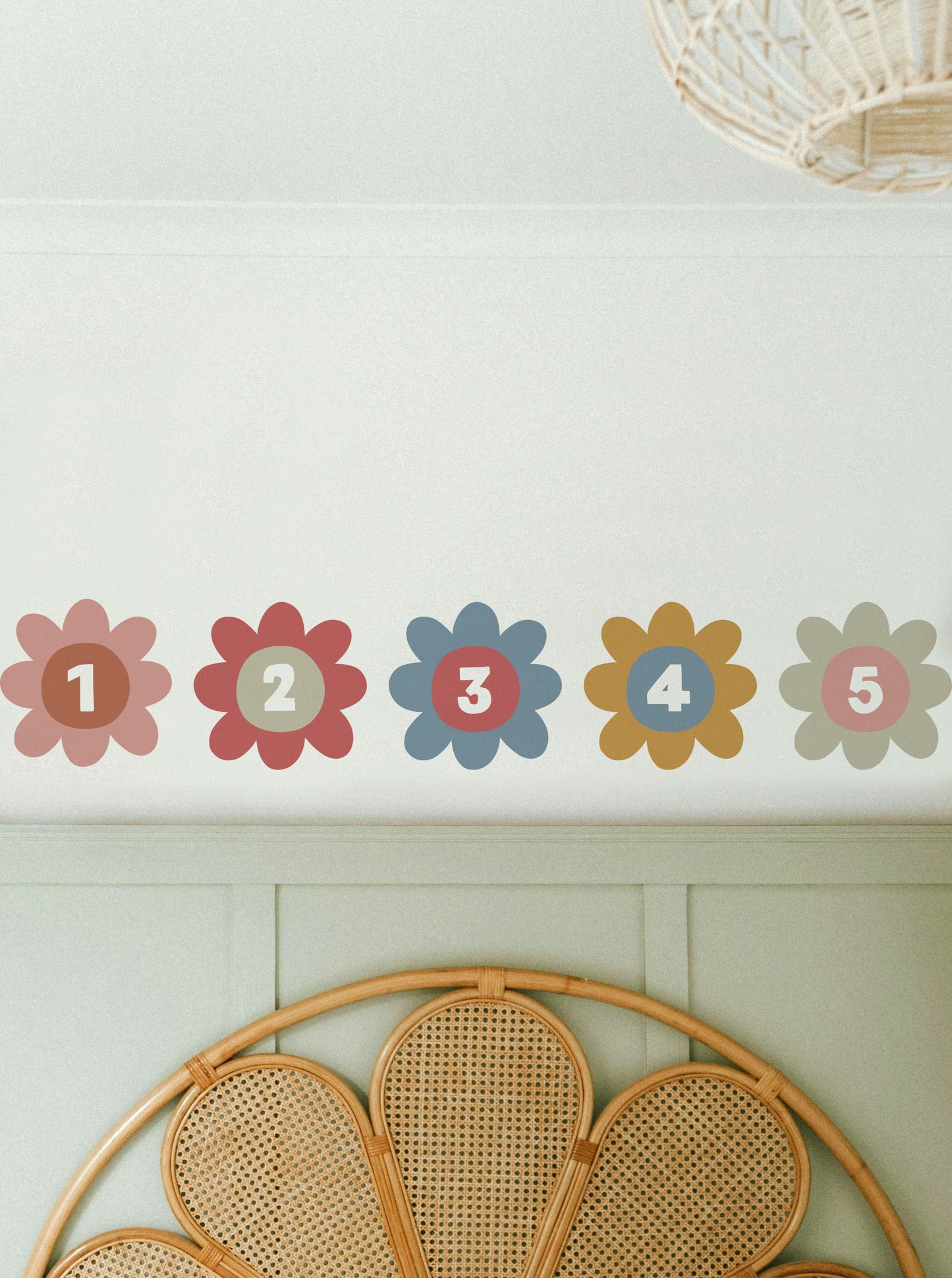 Flower Number Fabric Wall Stickers