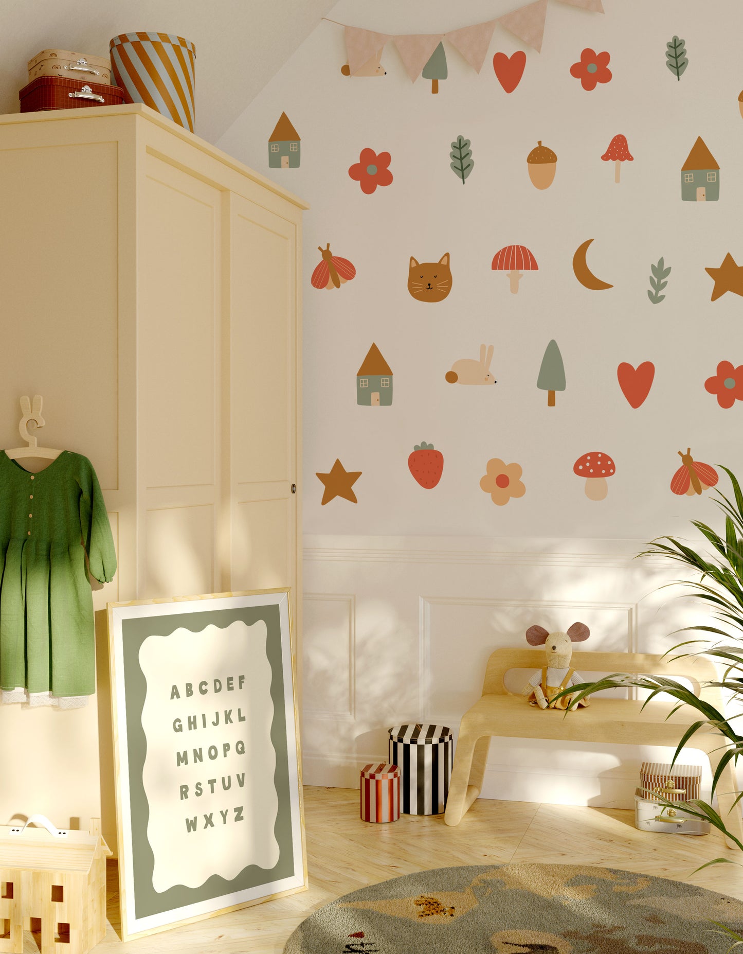 Forest Animals Fabric Wall stickers