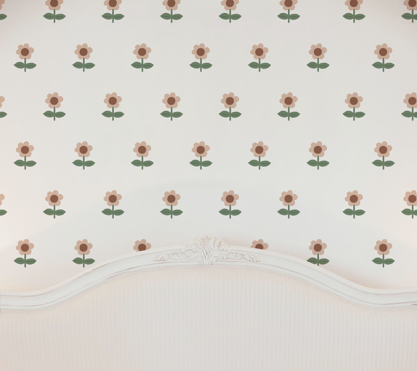 Dusty Pink and Brown Flower Wall Stickers