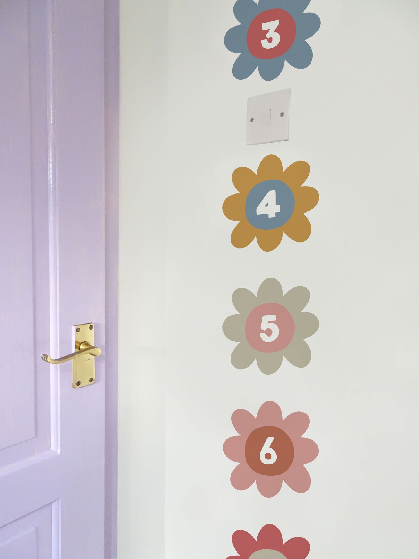 Flower Number Fabric Wall Stickers