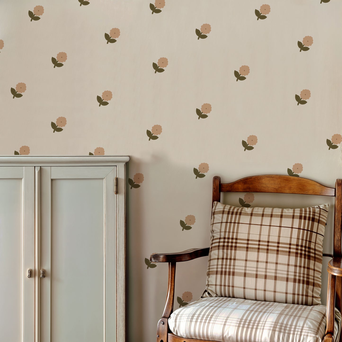 Dusty Pink Flower Wall Stickers