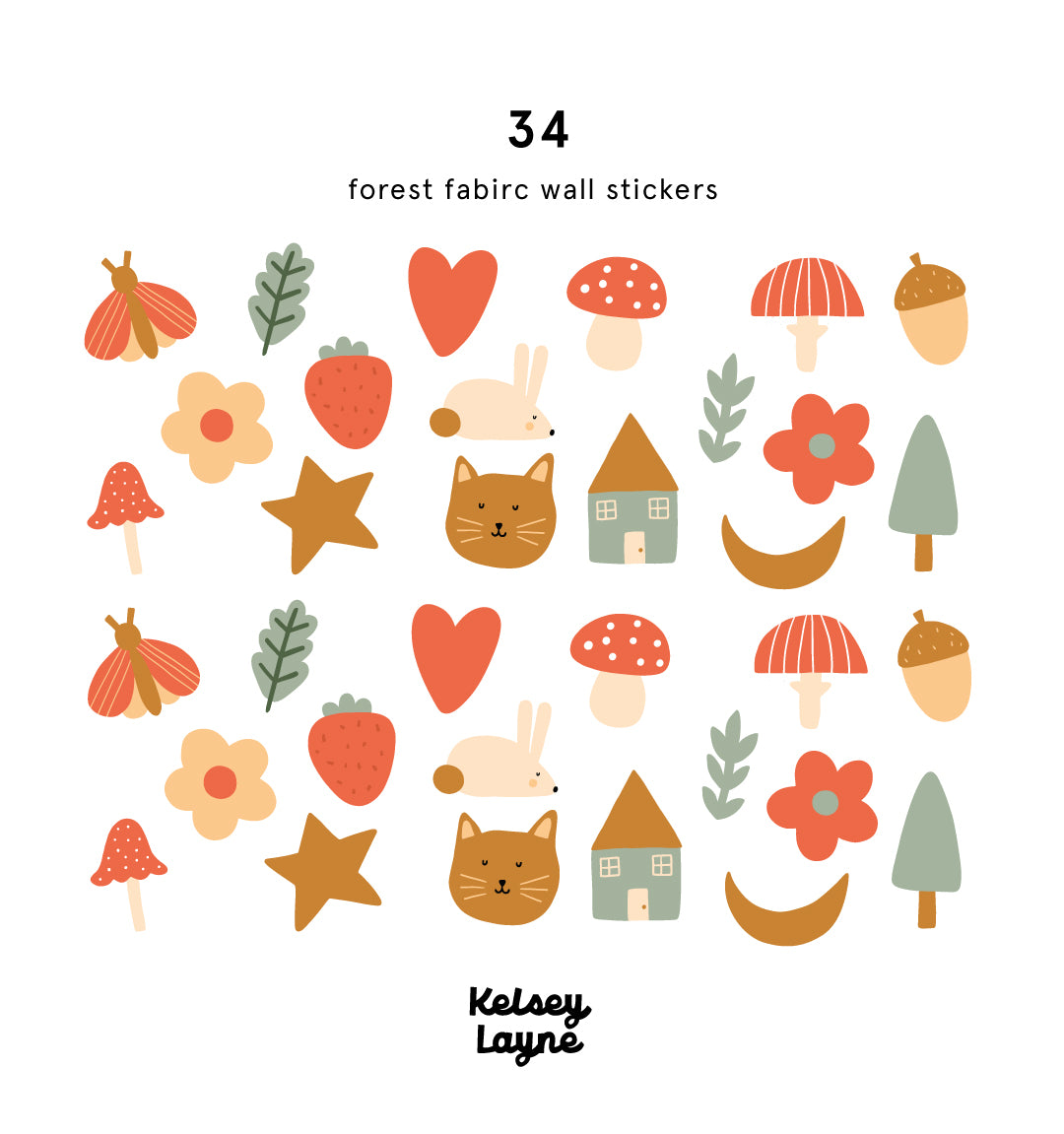 Forest Animals Fabric Wall stickers
