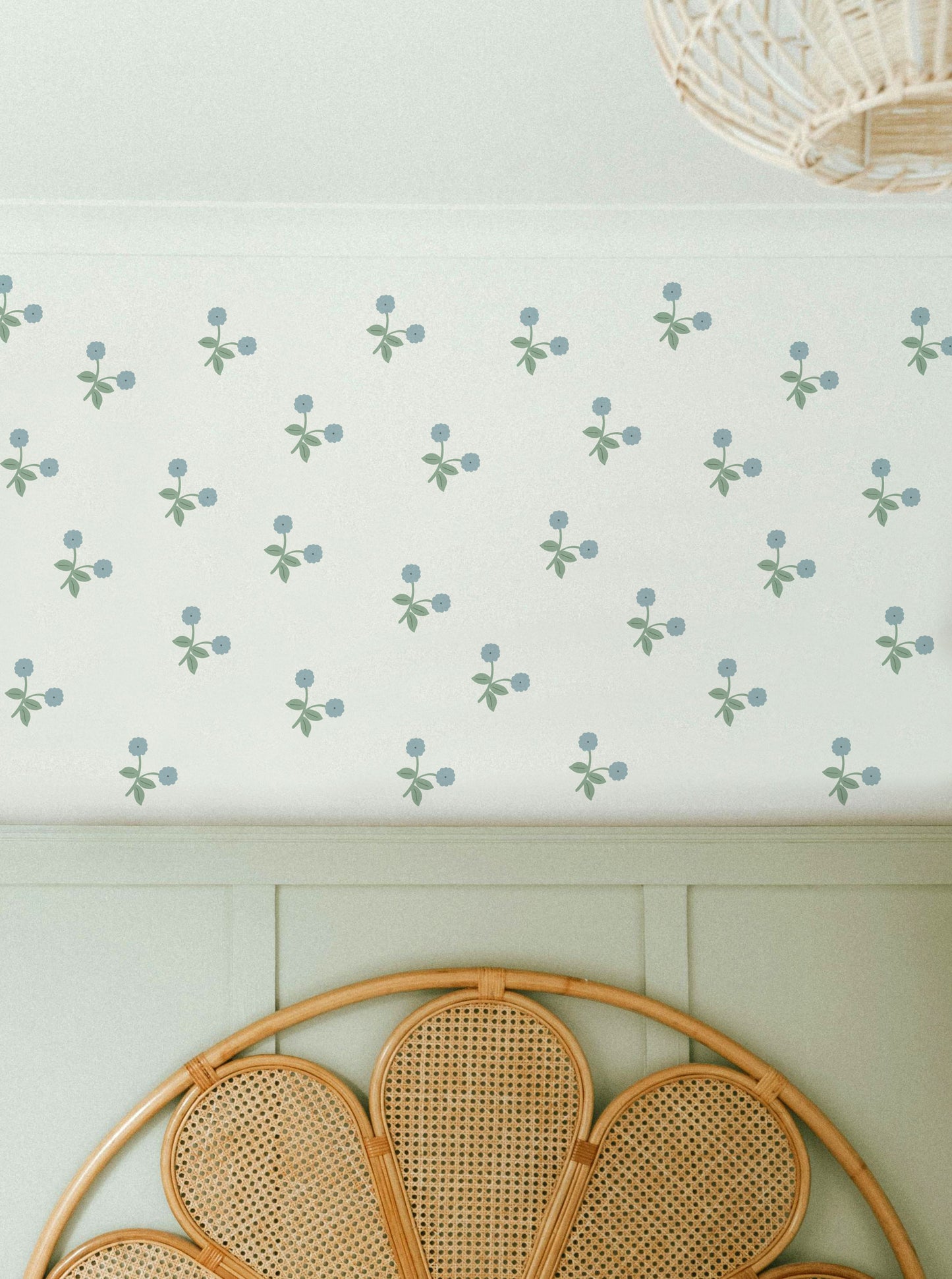 Powder Blue Flower Wall Stickers