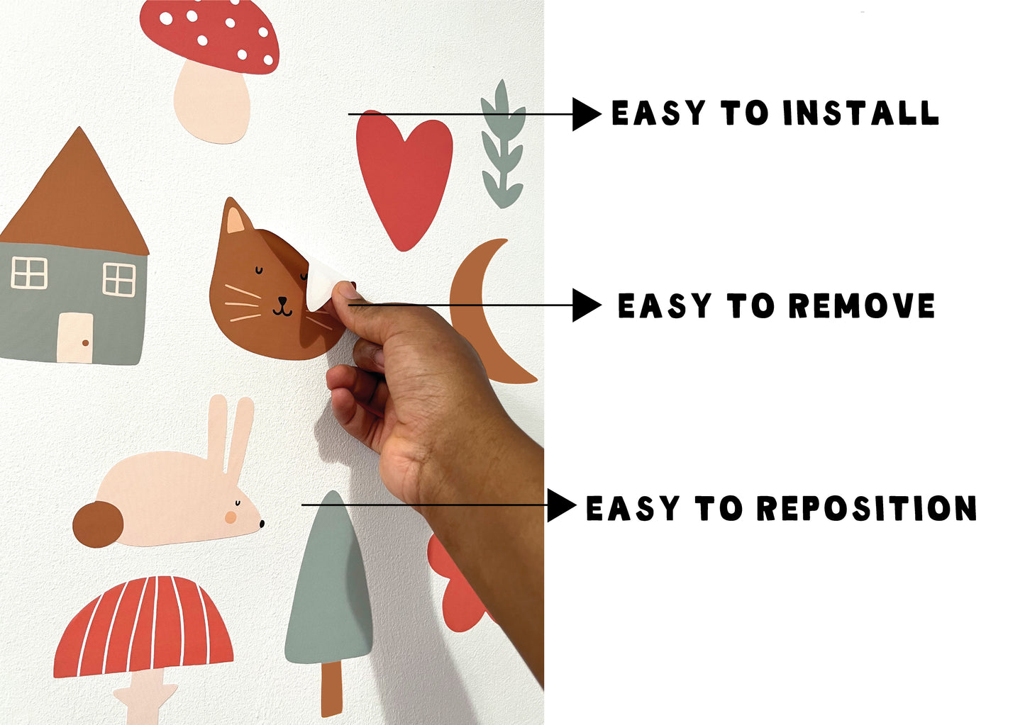Forest Animals Fabric Wall stickers