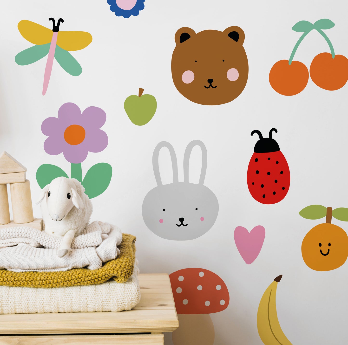 Large Colourful Fabric Wall Stickers
