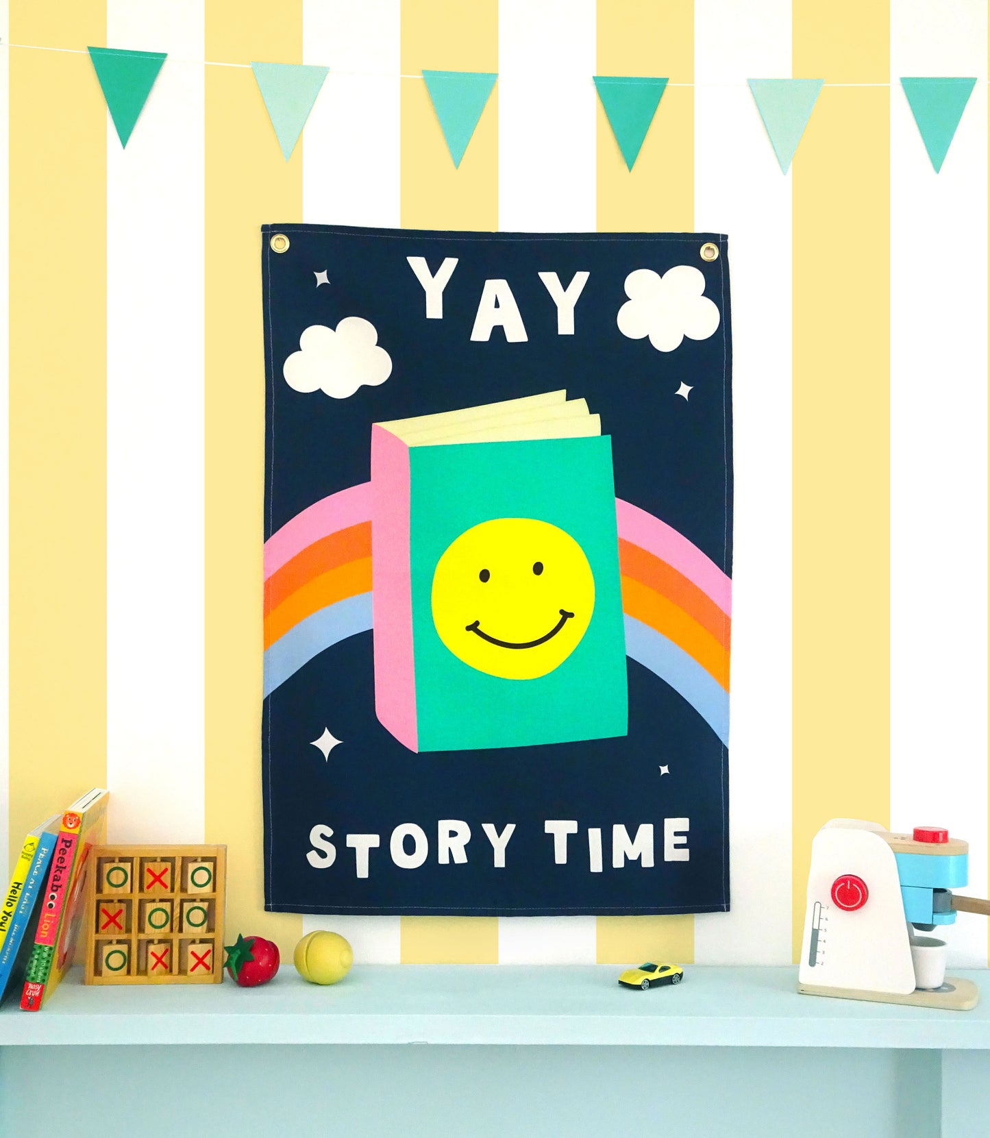 Story Time Cotton Wall Hanging (Blue)