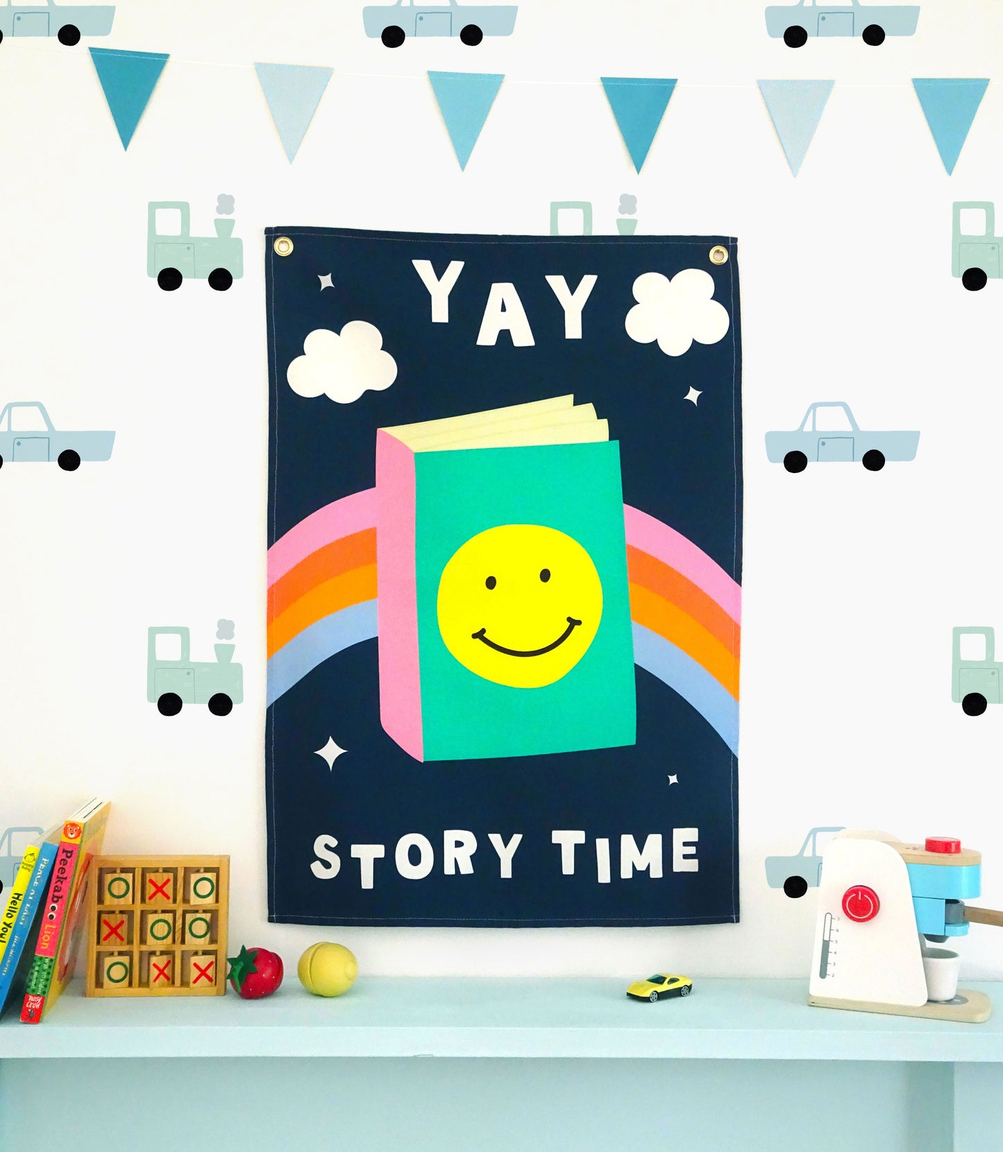 Story Time Cotton Wall Hanging (Blue)