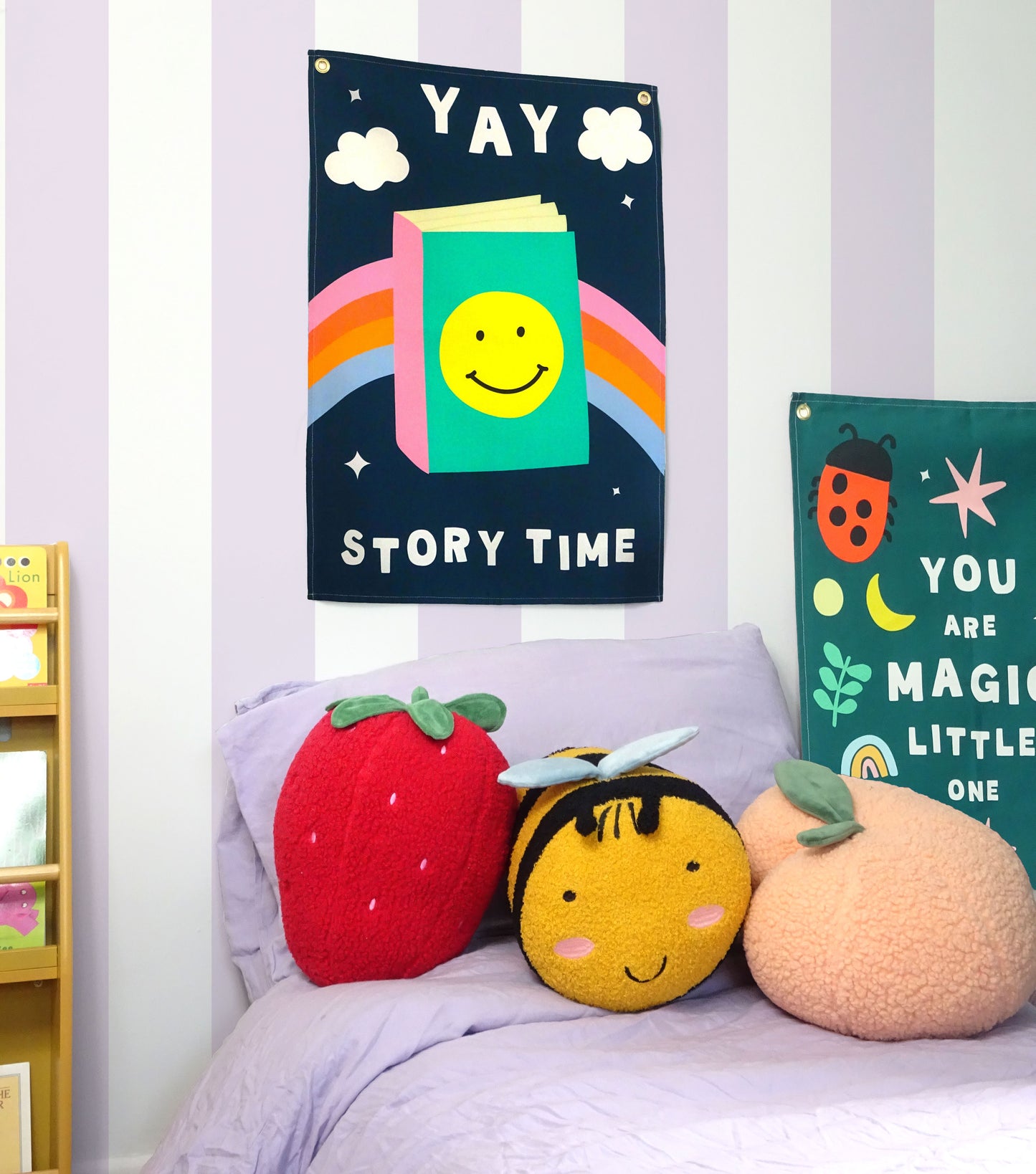 Story Time Cotton Wall Hanging (Blue)