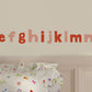 Pink and Red Alphabet Fabric Wall Stickers