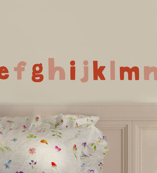 Pink and Red Alphabet Fabric Wall Stickers