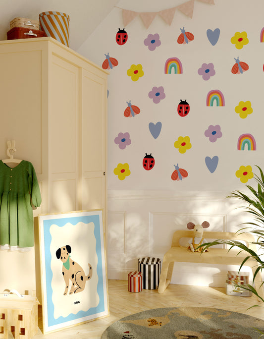 Ladybugs and Butterflies Fabric Wall Stickers