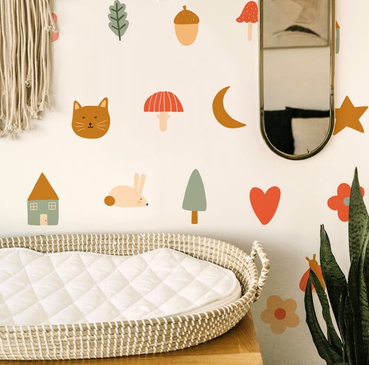 Forest Animals Fabric Wall stickers