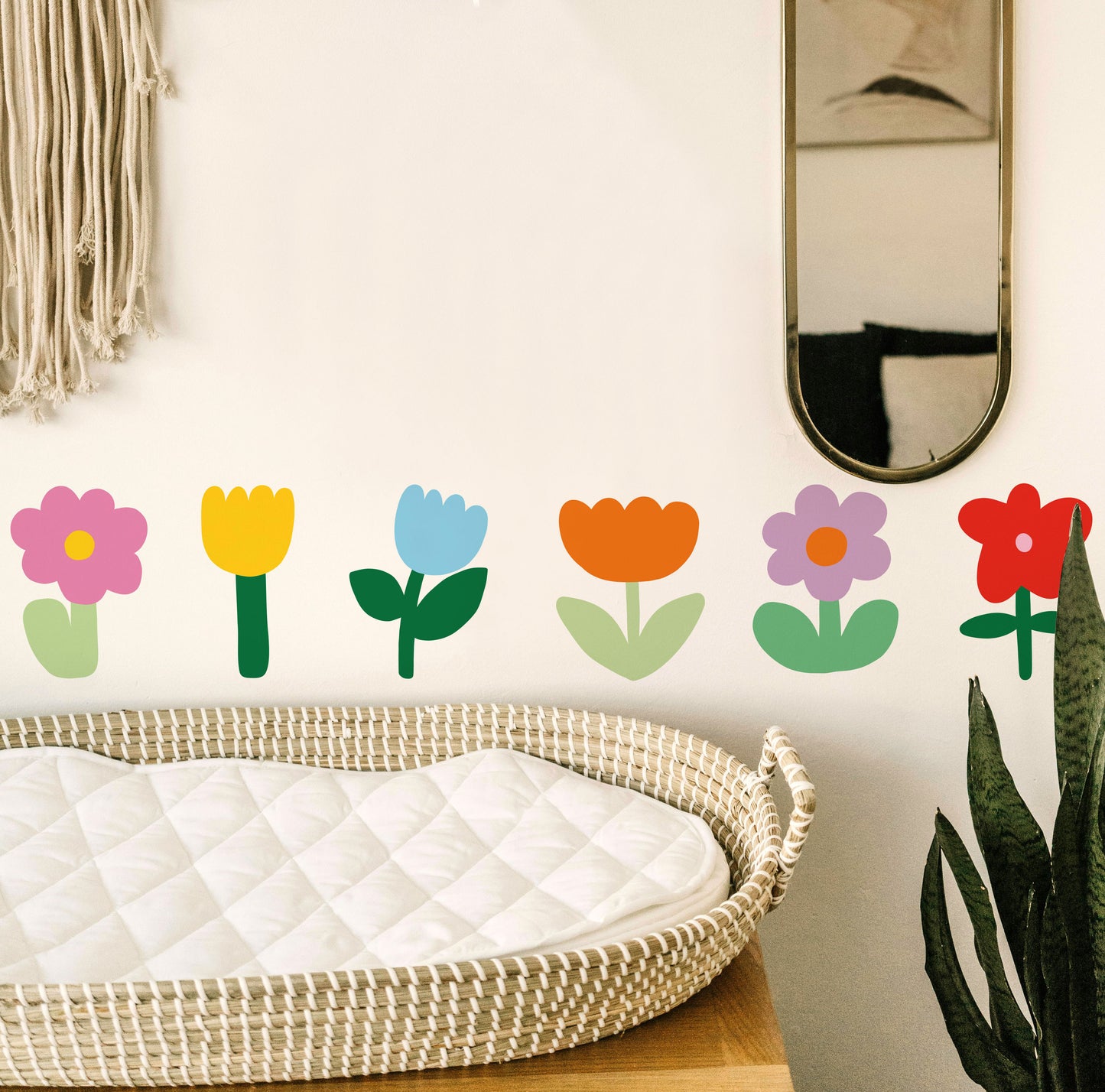 6 Mini Flower Wall Stickers