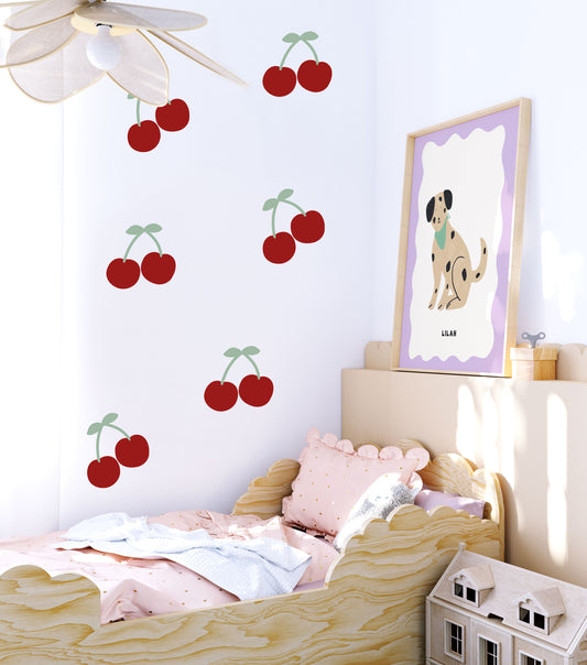 6 Large Cherry Wall Stickers