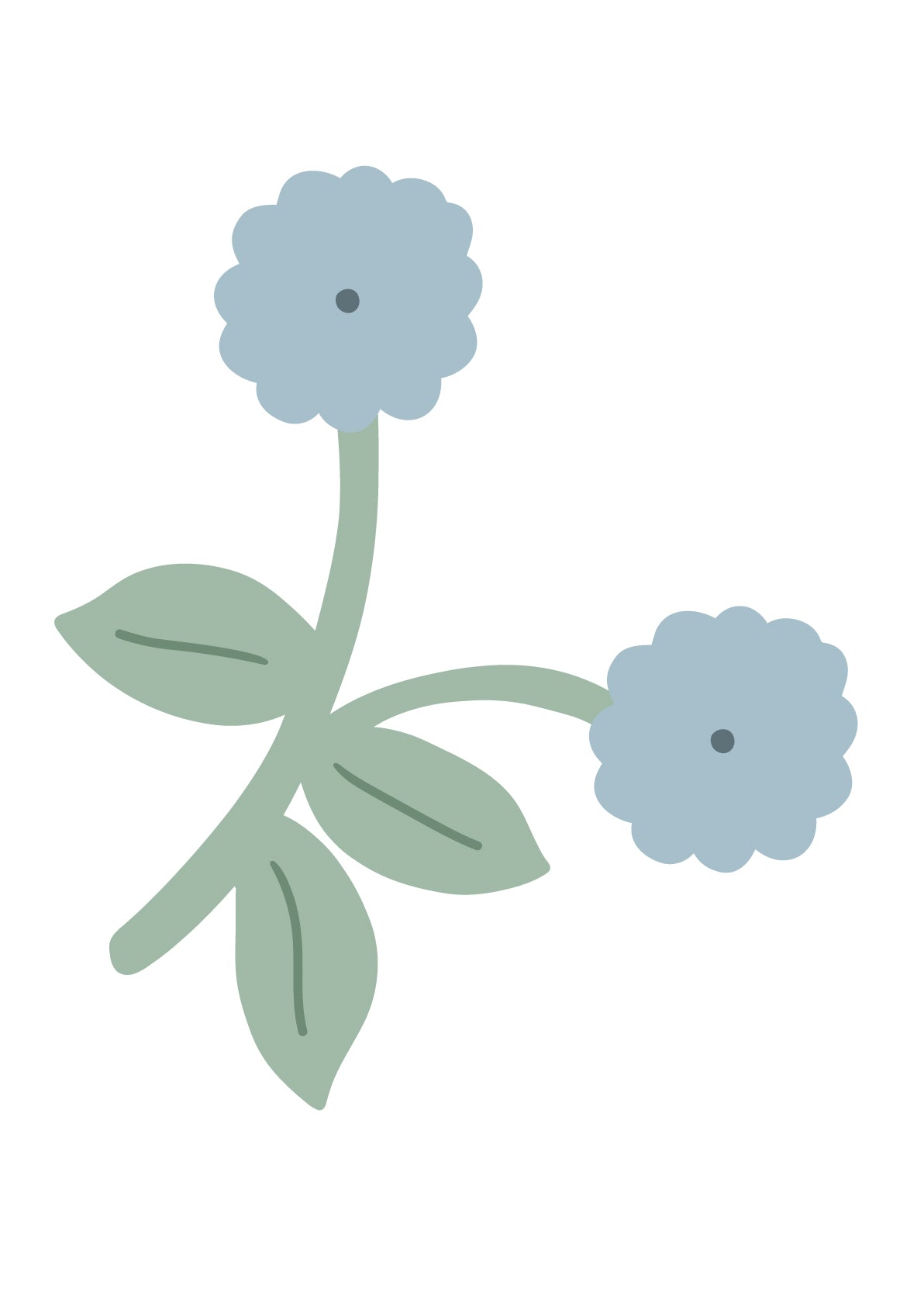 Powder Blue Flower Wall Stickers
