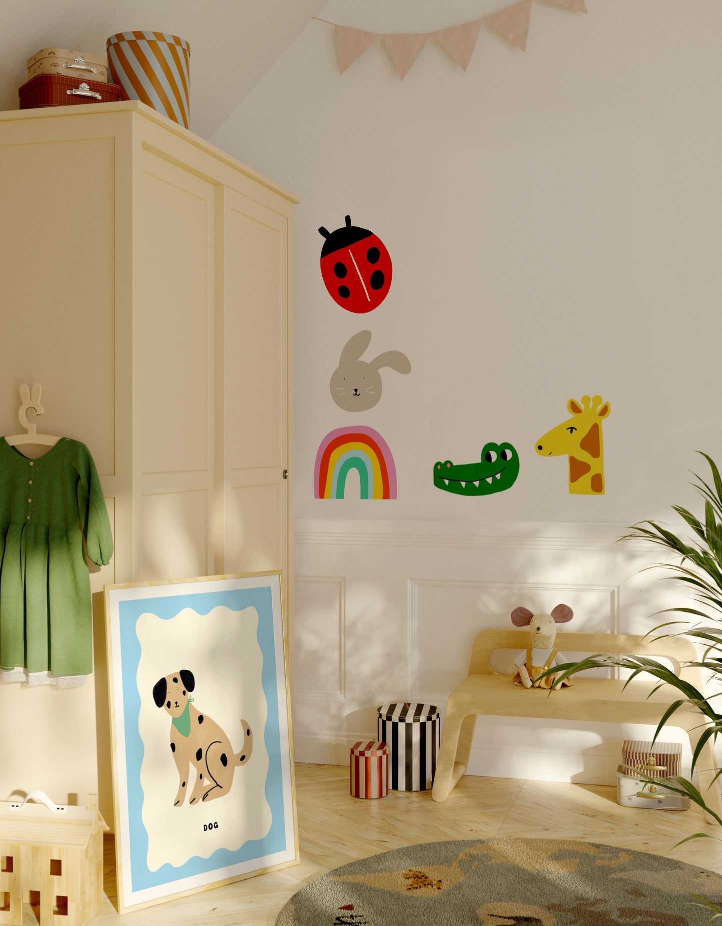 Animals and Bugs Fabric Wall Stickers