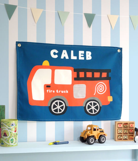 Personalised Fire Truck Wall Hanging