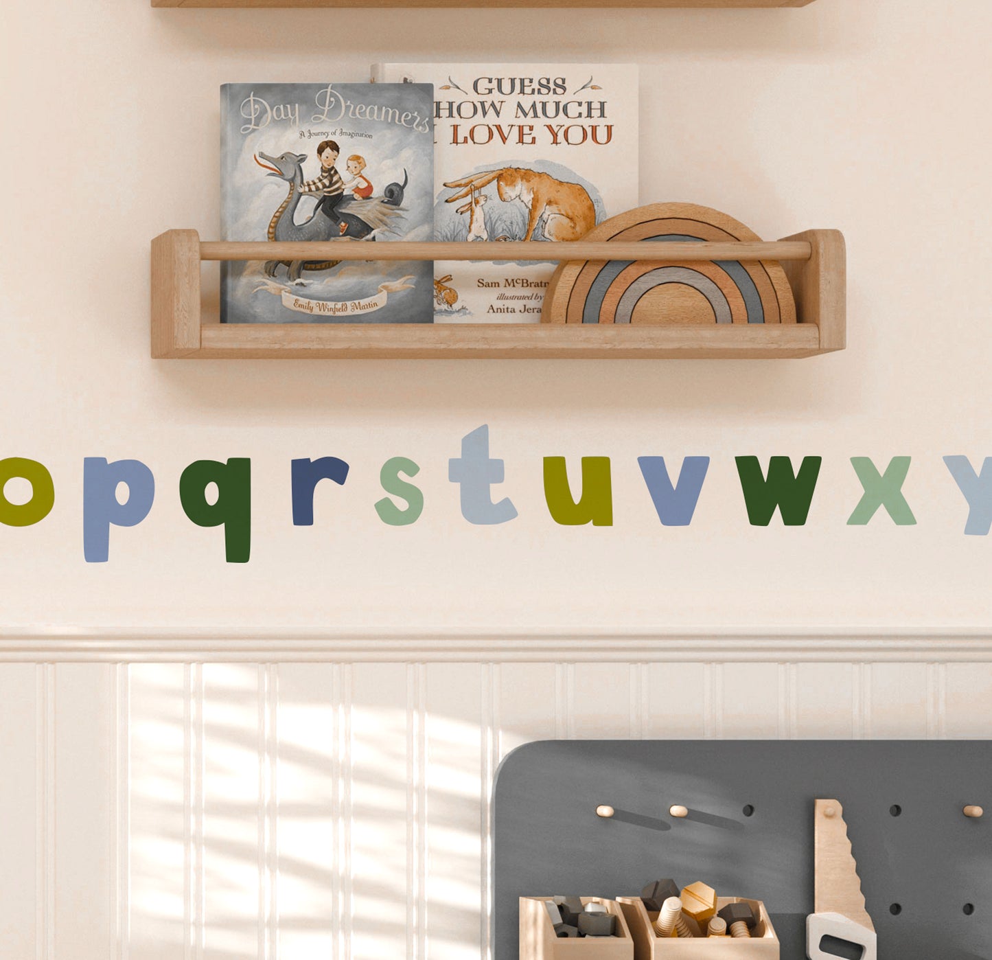 Blue and Green Alphabet Fabric Wall Stickers