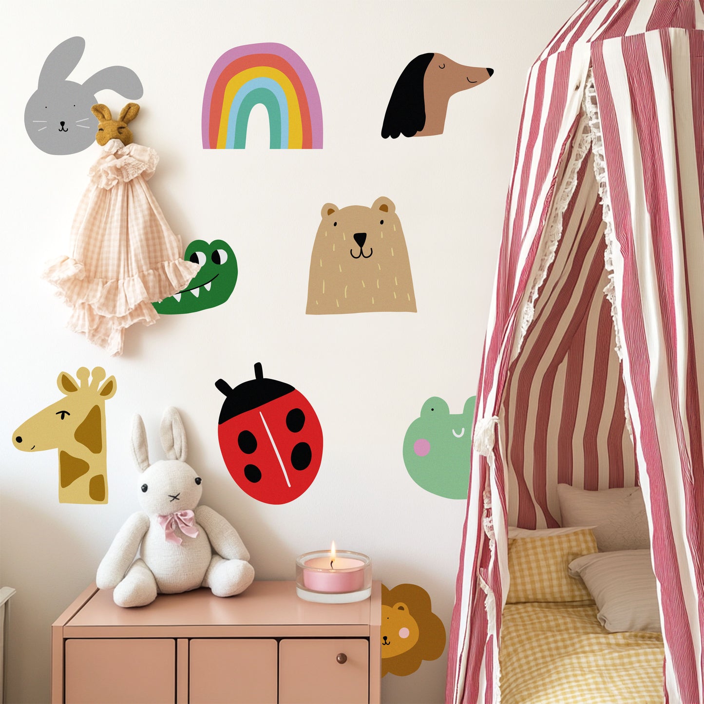 Animals and Bugs Fabric Wall Stickers