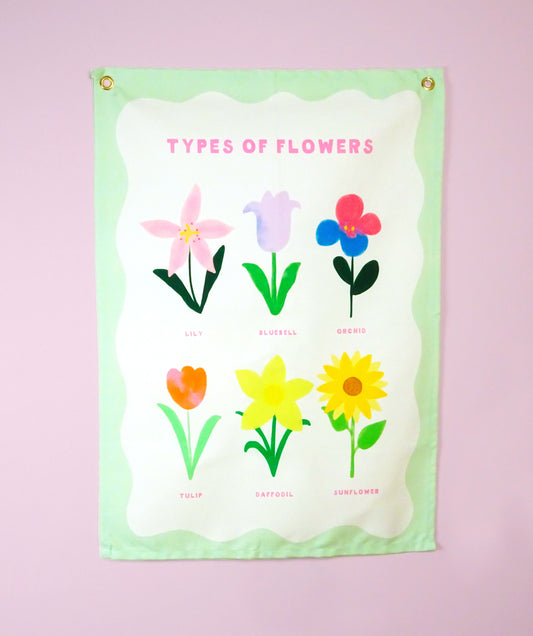 Flowers Wall Hanging 70x50cm 100% Cotton